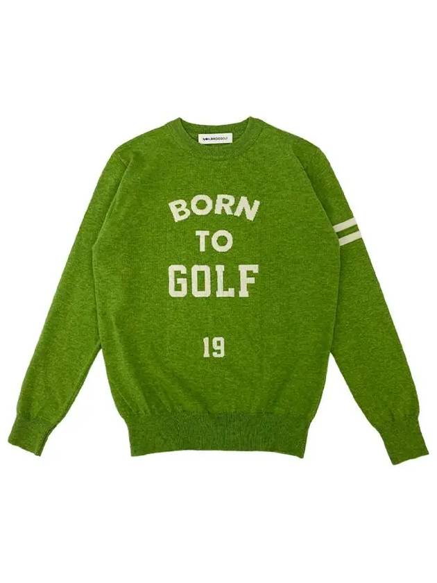 BORN TO GOLF CREW NECK SWEATER BORN TO GOLF CREW NECK SWEATER GREEN - MONBIRDIE GOLF - BALAAN 6