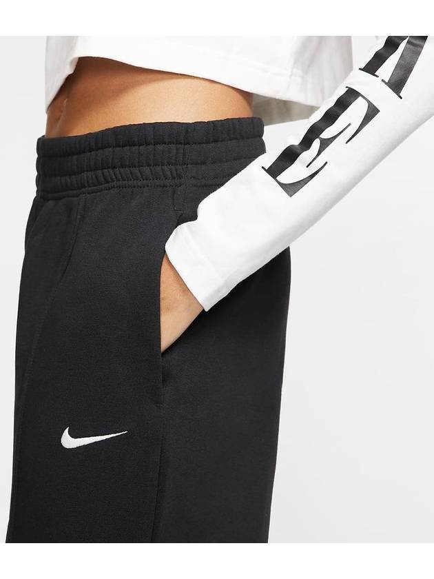 Women's Essential Mid-Rise Fleece Track Pants Black - NIKE - BALAAN 4