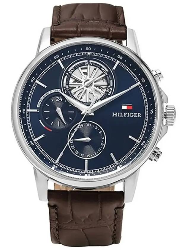 Men's Stewart Chronograph Leather Watch Brown - TOMMY HILFIGER - BALAAN 5