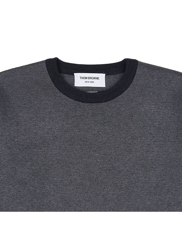 RWB Striped Crew Neck Knit Top Grey - THOM BROWNE - BALAAN 4