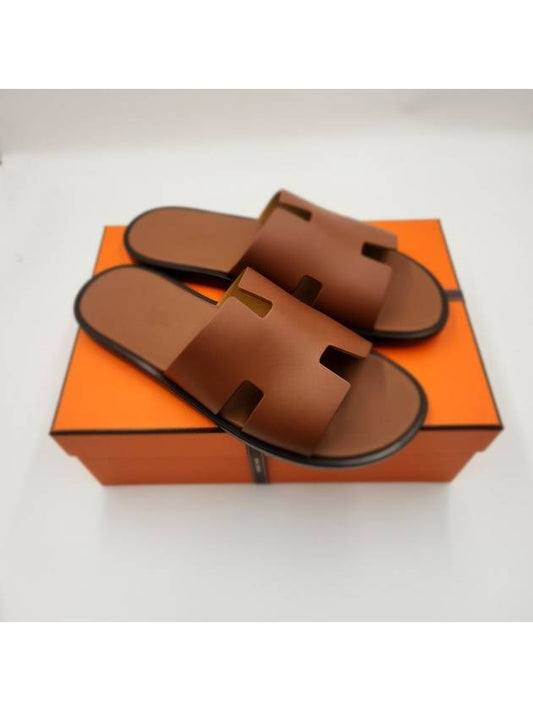 Izmir Leather Slippers Gold - HERMES - BALAAN 2