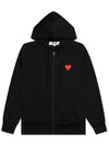 Women's Red Waffen Zip Up Hoodie Black - COMME DES GARCONS PLAY - BALAAN 2