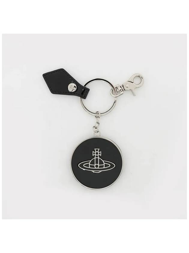 ORB Logo Patterned Leather Key Holder Black - VIVIENNE WESTWOOD - BALAAN 3