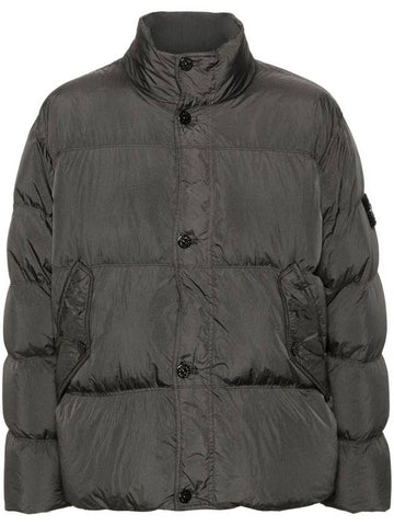 Garment Dyed Crinkle Reps Down Padding Grey - STONE ISLAND - BALAAN 1