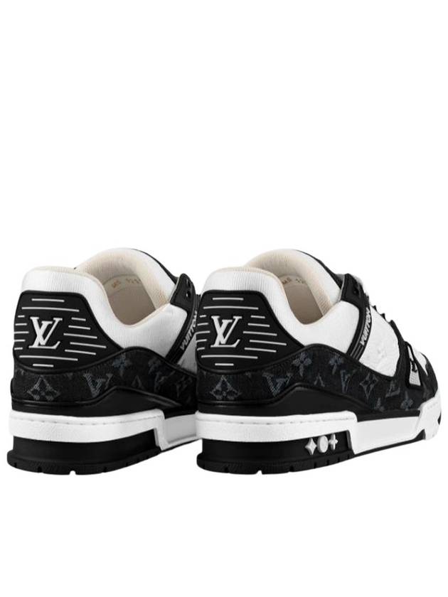 LV Trainer Denim Calfskin Low Top Sneakers White Black - LOUIS VUITTON - BALAAN 3