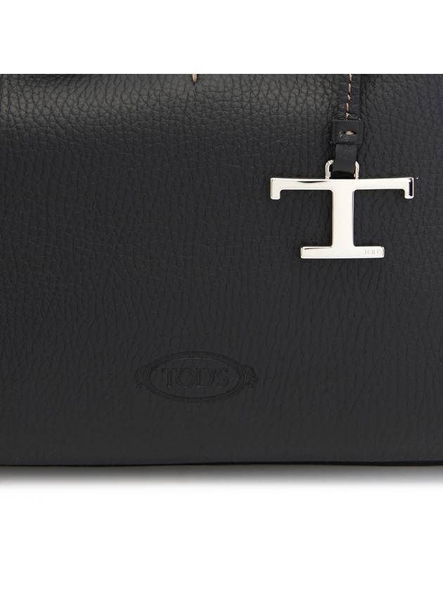 Logo Charm Leather Micro Tote Bag Black - TOD'S - BALAAN 10