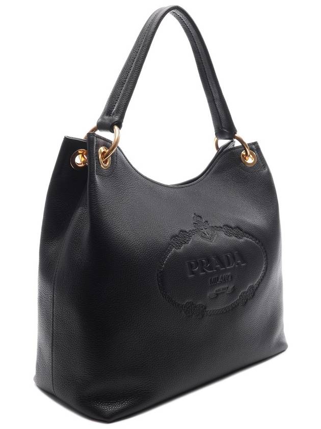 Vitello Phoenix Hobo Bag Black - PRADA - BALAAN 4