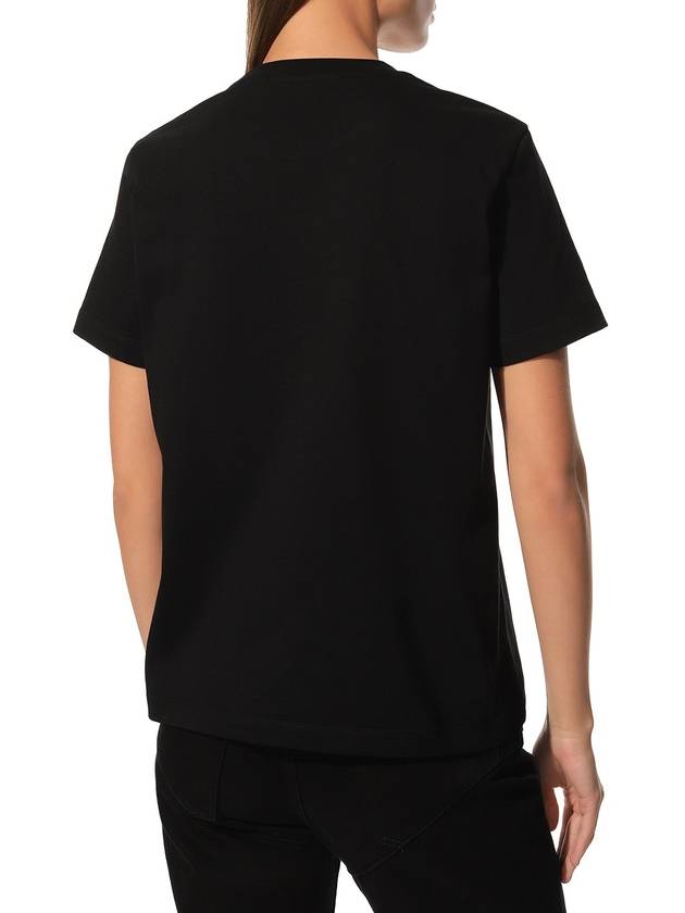 Box Logo Cotton Short Sleeve T-Shirt Black - MSGM - BALAAN 5