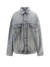 Embroidered Logo Denim Jacket Blue - BALENCIAGA - BALAAN 2