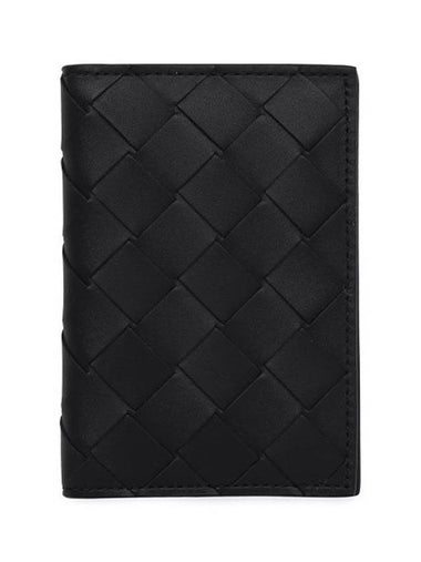 Intrecciato Flap Card Case Black - BOTTEGA VENETA - BALAAN 1