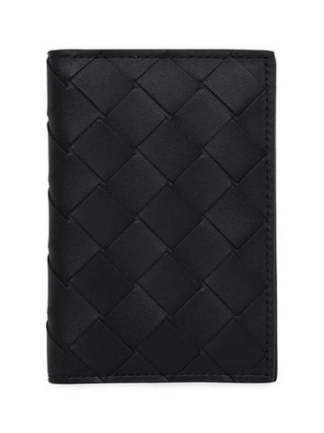 Intrecciato Flap Card Case Black - BOTTEGA VENETA - BALAAN 1