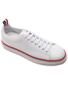 Tennis Vitello Calf Leather Low Top Sneakers White - THOM BROWNE - BALAAN 4