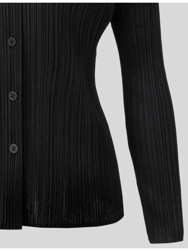 Pleated Please Basic Long Sleeve Shirt Black JJ105 Basics - ISSEY MIYAKE - BALAAN 5