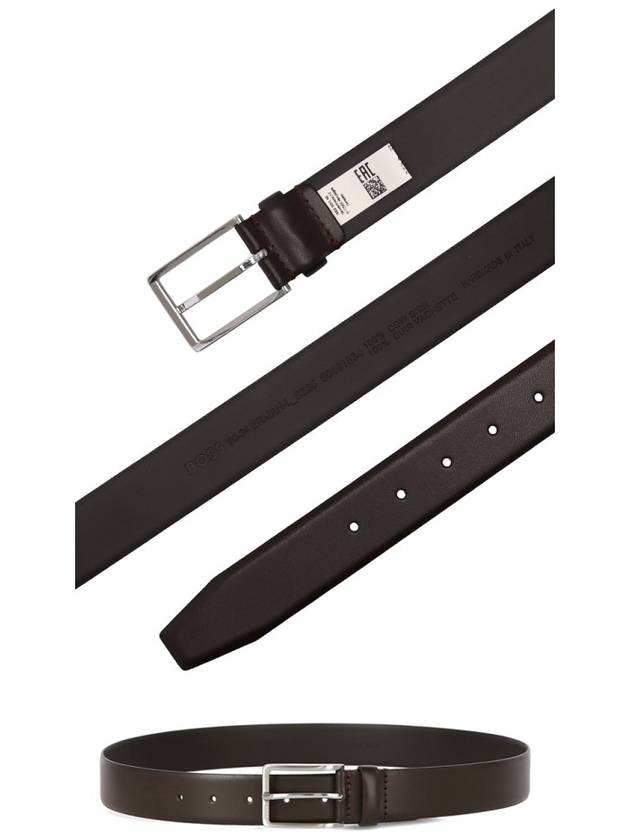 Logo Leather Belt Dark Brown - HUGO BOSS - BALAAN 4