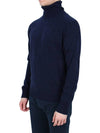 Heart Logo Cashmere Turtleneck Navy - AMI - BALAAN 4