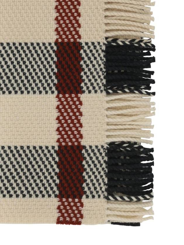 Check Pattern Wool Scarf Beige - BURBERRY - BALAAN 3