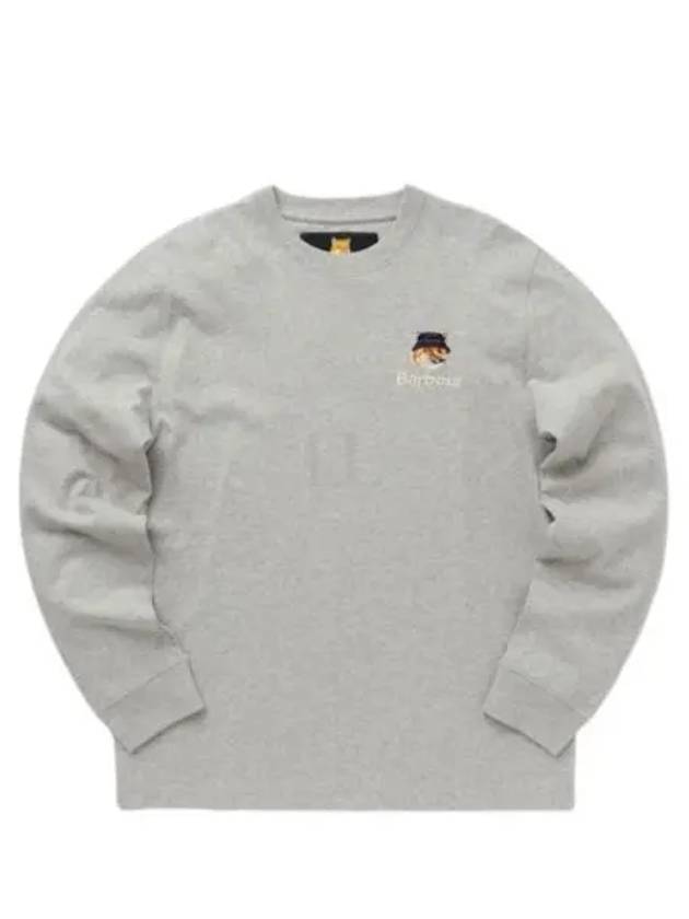 Fox Head Patch Crew Neck Long Sleeve T-Shirt Grey - BARBOUR - BALAAN 2