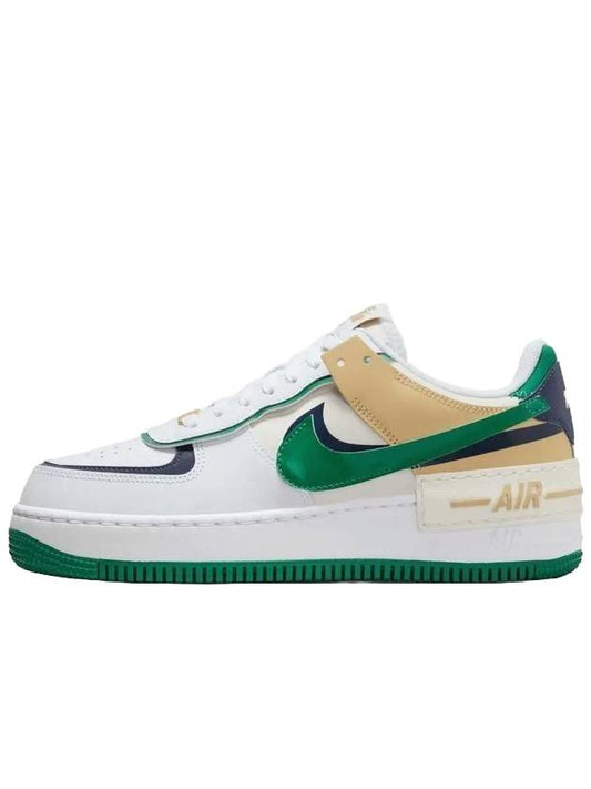 Air Force 1 Shadow Low Top Sneakers White Malachite - NIKE - BALAAN 1