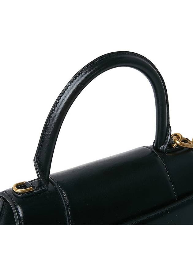 Hourglass Small Tote Bag in Shiny Box Calfskin Black - BALENCIAGA - BALAAN 9