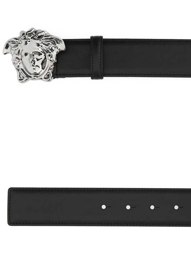 Medusa Buckle Leather Belt Black - VERSACE - BALAAN 3