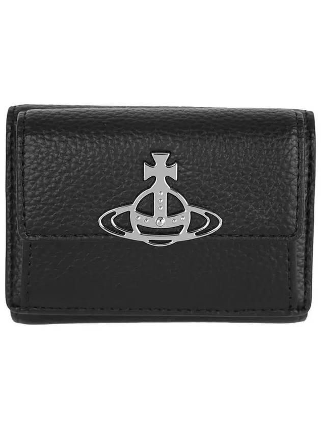 Vegan Biogreen Flap Small Half Wallet Black - VIVIENNE WESTWOOD - BALAAN 3