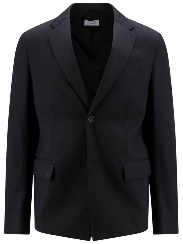 Relaxed Single Wool Blazer Jacket Black - OFF WHITE - BALAAN 2