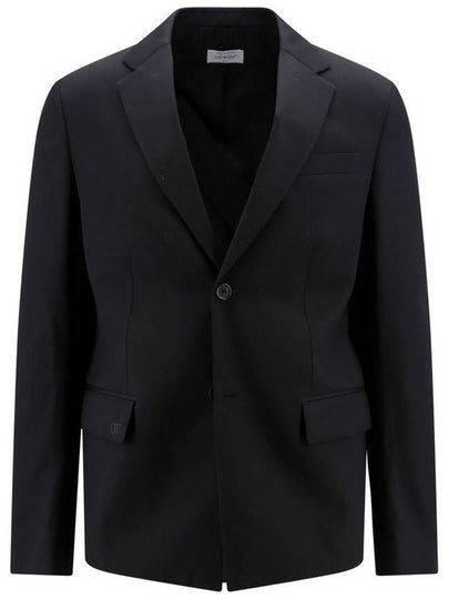 Relaxed Single Wool Blazer Jacket Black - OFF WHITE - BALAAN 2