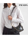 Re-Nylon Brushed Leather Mini Bag Black - PRADA - BALAAN 9