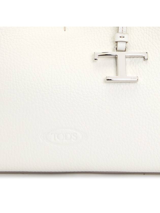 Logo Charm Leather Micro Tote Bag White - TOD'S - BALAAN 10