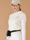 Crew neck knit vest IVORY - MONBIRDIE GOLF - BALAAN 3