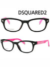 Glasses Frame DQ5006 01B Square Fashion Horned Frame Men Women Black Pink - DSQUARED2 - BALAAN 3