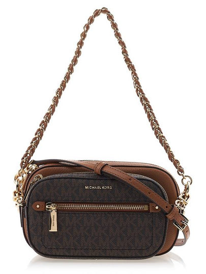 Jet Set Logo Leather Cross Bag Brown - MICHAEL KORS - BALAAN 2