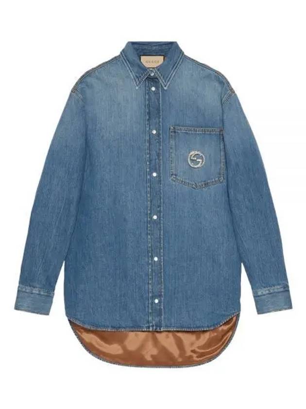 Washed Organic Denim Shirt Blue - GUCCI - BALAAN 2