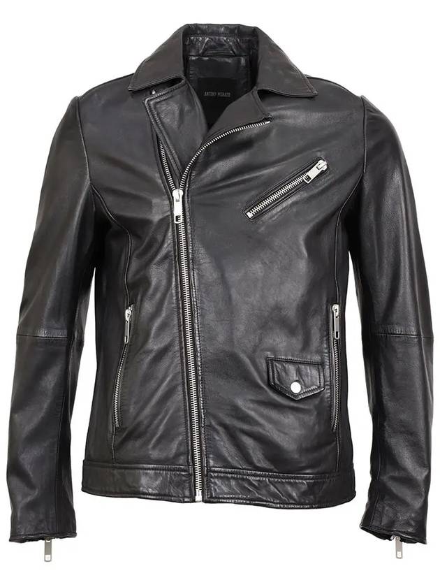 Slim fit biker leather black jumper - IKALOOOK - BALAAN 1