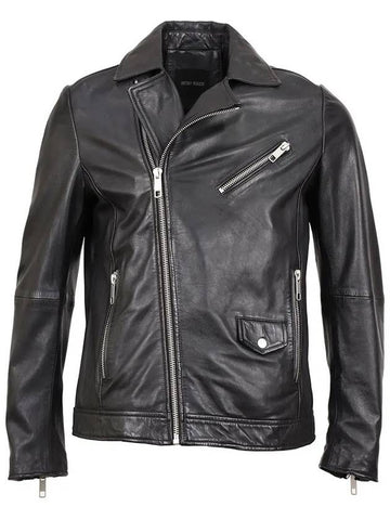 Slim fit biker leather black jumper - IKALOOOK - BALAAN 1