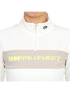 Women's Trans Half Zip Up Long Sleeve T-Shirt Offwhite - HORN GARMENT - BALAAN 7