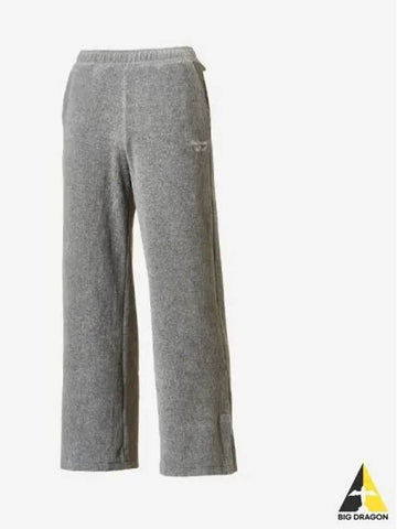 Women s Velor Ribbed Wide Pants AC Melange Gray - NEW BALANCE - BALAAN 1