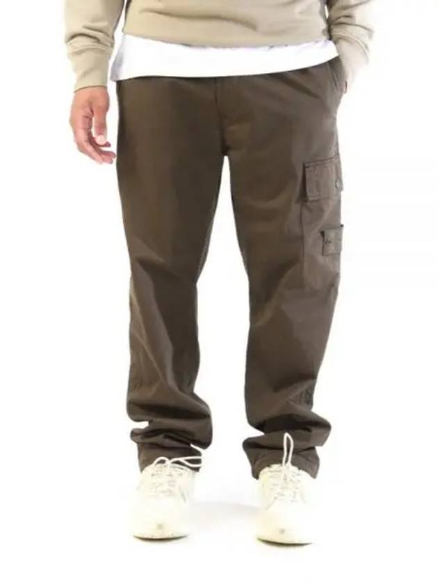 Ghost Stretch Cotton Wool Satin Cargo Straight Pants Green - STONE ISLAND - BALAAN 2