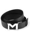 M Buckle Palladium Coated Belt Black - MONTBLANC - BALAAN 2