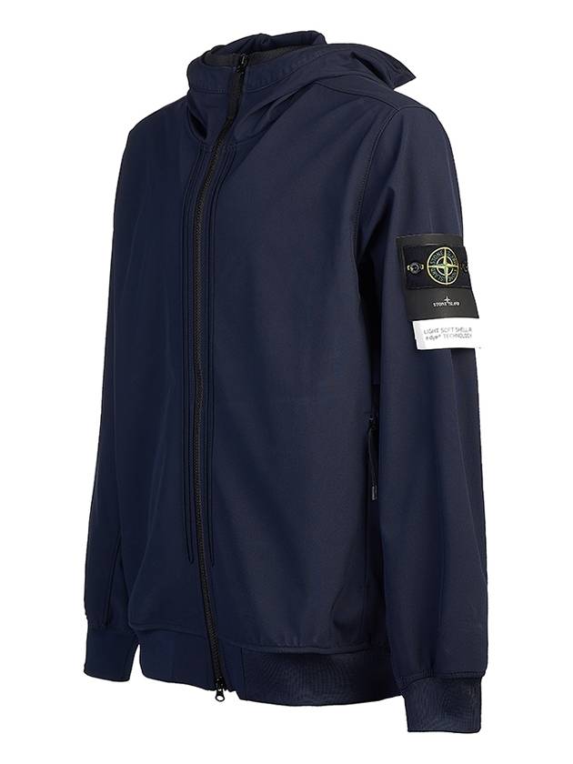 Wappen Patch Soft Shell Hooded Jacket Navy - STONE ISLAND - BALAAN 3