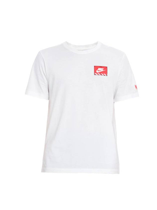 Boxed Robot Cartoon Short Sleeve T-Shirt White - NIKE - BALAAN 1