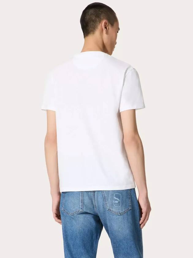 Cotton Tshirt decorated with V logo signature patch - VALENTINO - BALAAN 7