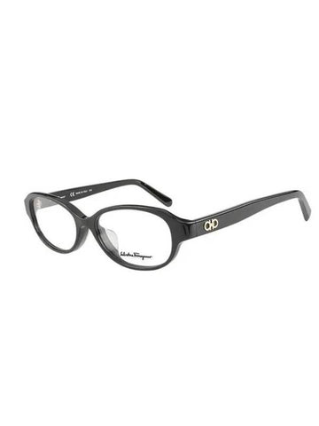 Eyewear Oval Acetate Eyeglasses Black - SALVATORE FERRAGAMO - BALAAN 1