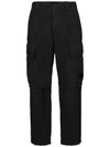 Lens Wappen Cotton Cargo Straight Pants Black - CP COMPANY - BALAAN.