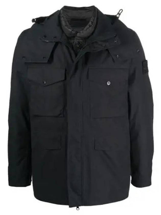 Men's Wappen Patch Ghost Piece Zip-up Jacket Black - STONE ISLAND - BALAAN 2