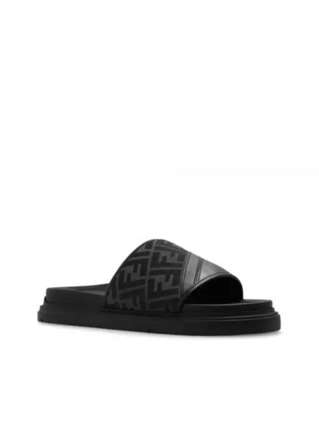 Diagonal FF Jacquard Slippers Grey - FENDI - BALAAN 2