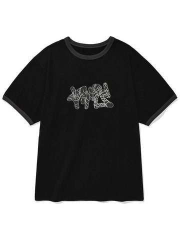 Cracked Logo Ringer Tee Black - PHOS333 - BALAAN 1