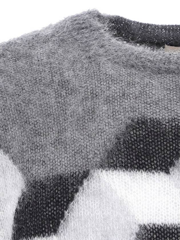 mohair knit top gray - MONCLER - BALAAN.