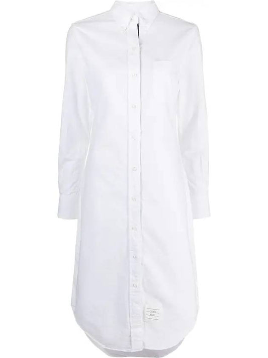 Women's Oxford Classic Shirt Midi Dress White - THOM BROWNE - BALAAN 1