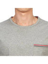 Men's Medium Weight Jersey Tipped Pocket Crewneck Short Sleeve T-Shirt Light Grey - THOM BROWNE - BALAAN 8